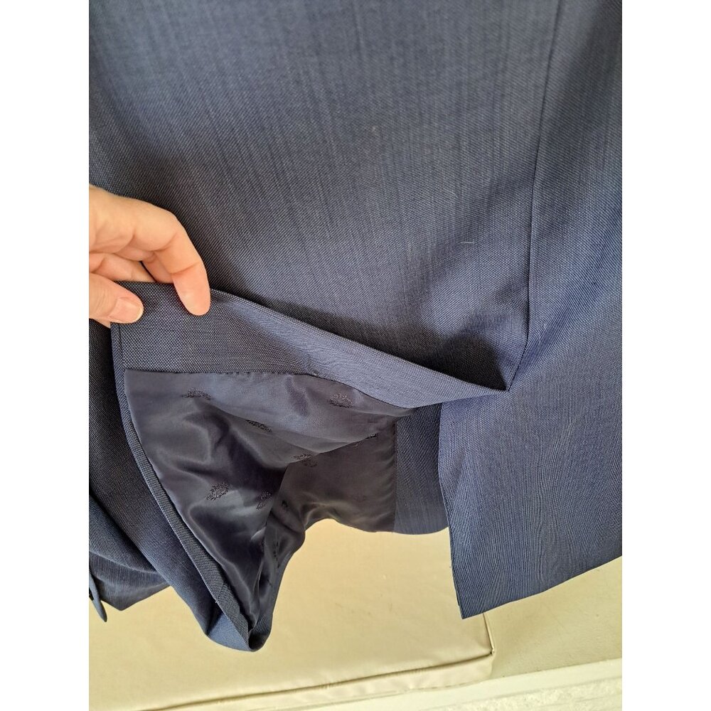 Ralph Lauren Mens Navy Blue Two-Button Blazer Jacket Notched Lapel Wool Bld 48R - Picture 5 of 14
